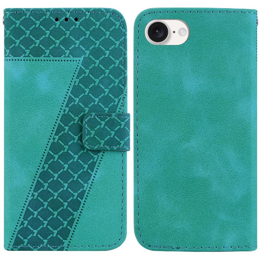 (Green) Phone Case For Iphone 16E Pu Leather Flip Folio Cover Card Slot Function Wallet Embossed Pattern Green 764549512546
