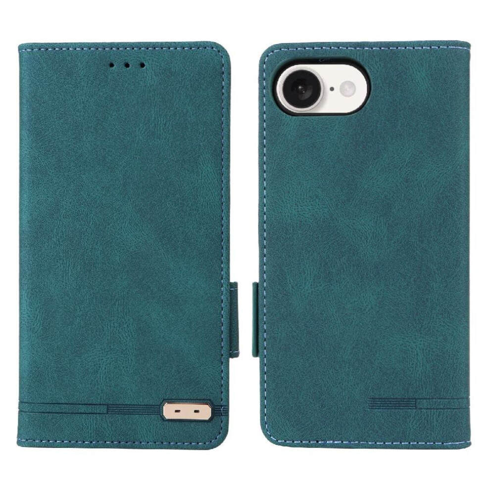 (Green) Flip Case For Iphone 16E Cover Kickstand Card Holder Magnetic Wallet With Buckle Green 764549512607
