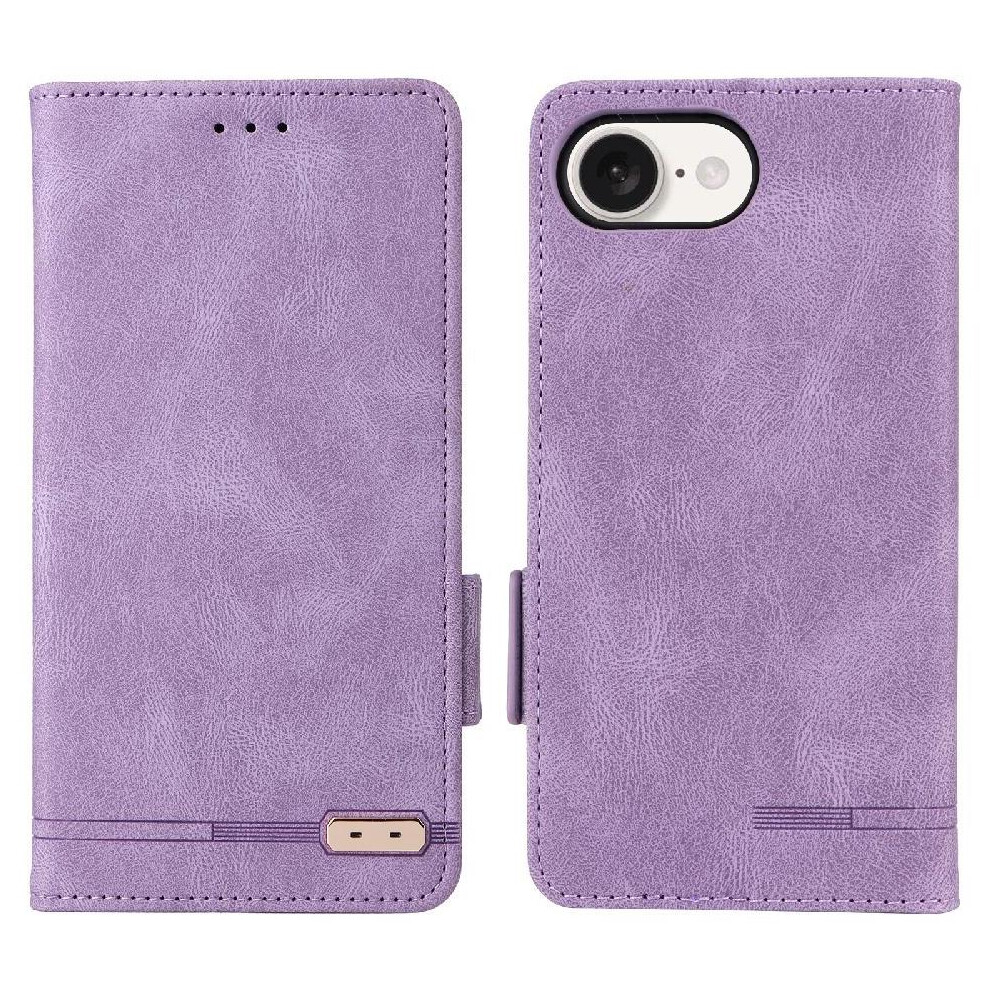 (Purple) Flip Case For Iphone 16E Cover Kickstand Card Holder Magnetic Wallet With Buckle Purple 764549512638