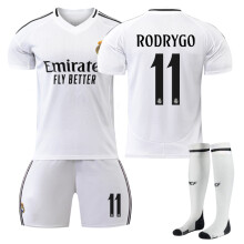 (28(150-160CM)) Comfortable 2425 Real Madrid Home RODRYGO #11 Training Suit With Socks