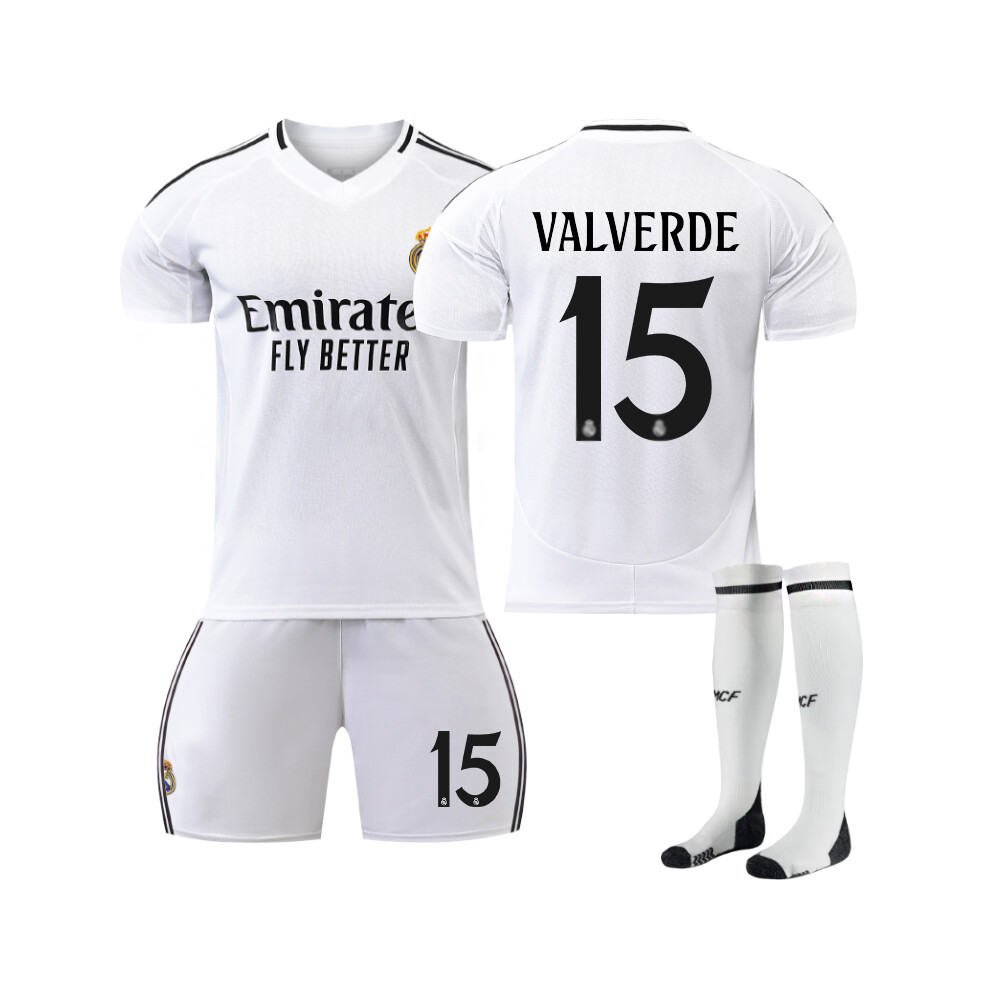 Photos - Football Kit ) Comfortable 2425 Real Madrid Home VALVERDE #15 Training Suit With Socks(24(130-140CM)