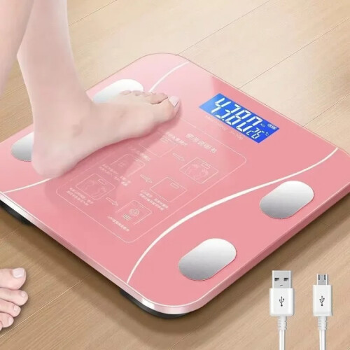 (Pink charging model) Digital Bathroom Scales for Body Weight, Weighing Scale Electronic Bath Scales
