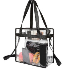 (As show, One size) Clear bags Stadium Approved Clear Tote Bag with Zipper Closure Crossbody Messenger Shoulder Bag with Adjustable Strap
