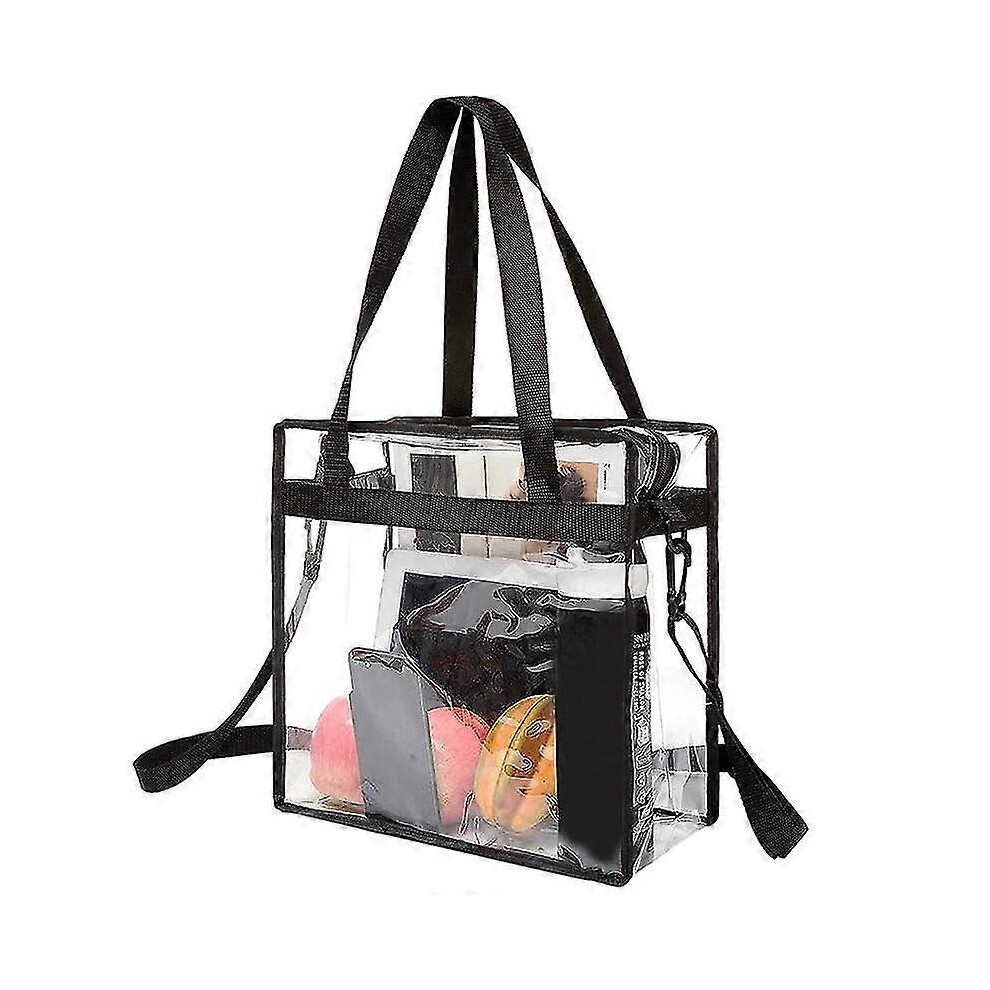 (As Show, One Size) Clear Bags Stadium Approved Clear Tote Bag With Zipper Closure Crossbody Messenger Shoulder Bag With Adjustable Strap 5063595972119