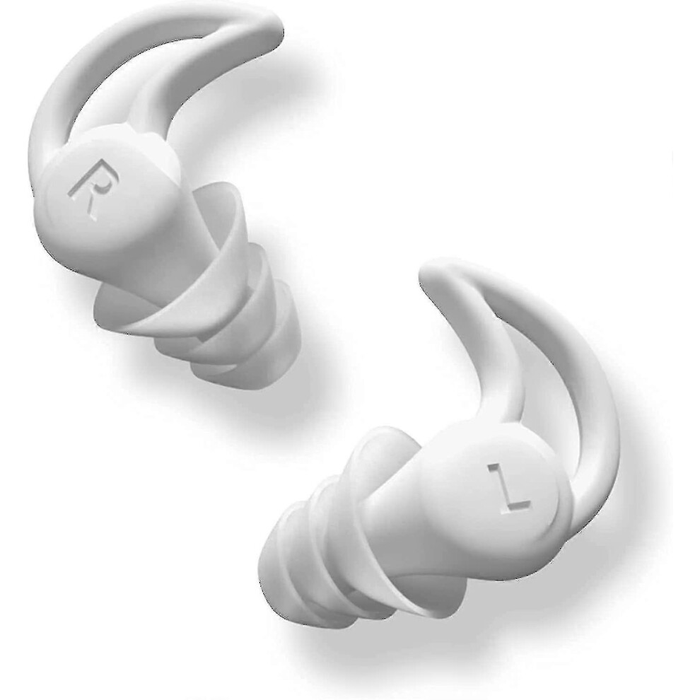 (White, One Size) Quiet Noise Reduction Earplugs, Super Soft, Reusable Hearing Protection In Flexible Silicone For Sleeping, Noise Sensitivity 5062994791604