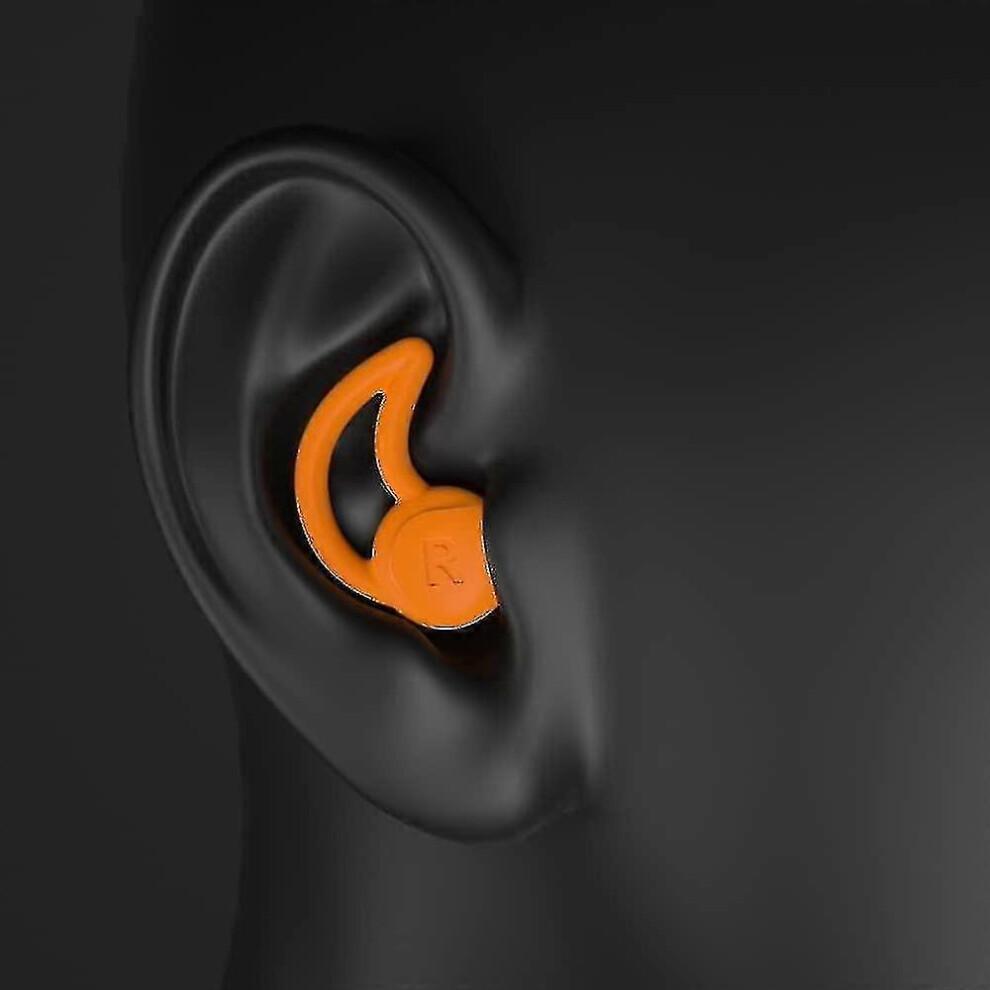 (Orange, One Size) Quiet Noise Reduction Earplugs, Super Soft, Reusable Hearing Protection In Flexible Silicone For Sleeping, Noise Sensitivity 5062994791598
