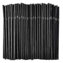 (200 sticks, One size) 500/200/100pcs Flexible Bendy Black Drinking Straws Plastic Disposable Straws