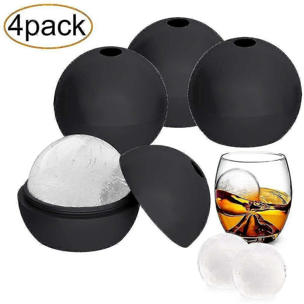 (As Show, One Size) Large Very Big Ice Ball Molds, Ice Cube Maker Keep Your Whiskey Chilled Ice Cream Makers4pcs Black 5062994796098