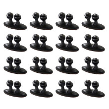 (As show, One size) 16pcs Self-adhesive Cable Clips Multipurpose Mini Wire Clip Cable Organizer Cord Management for Car (Black)