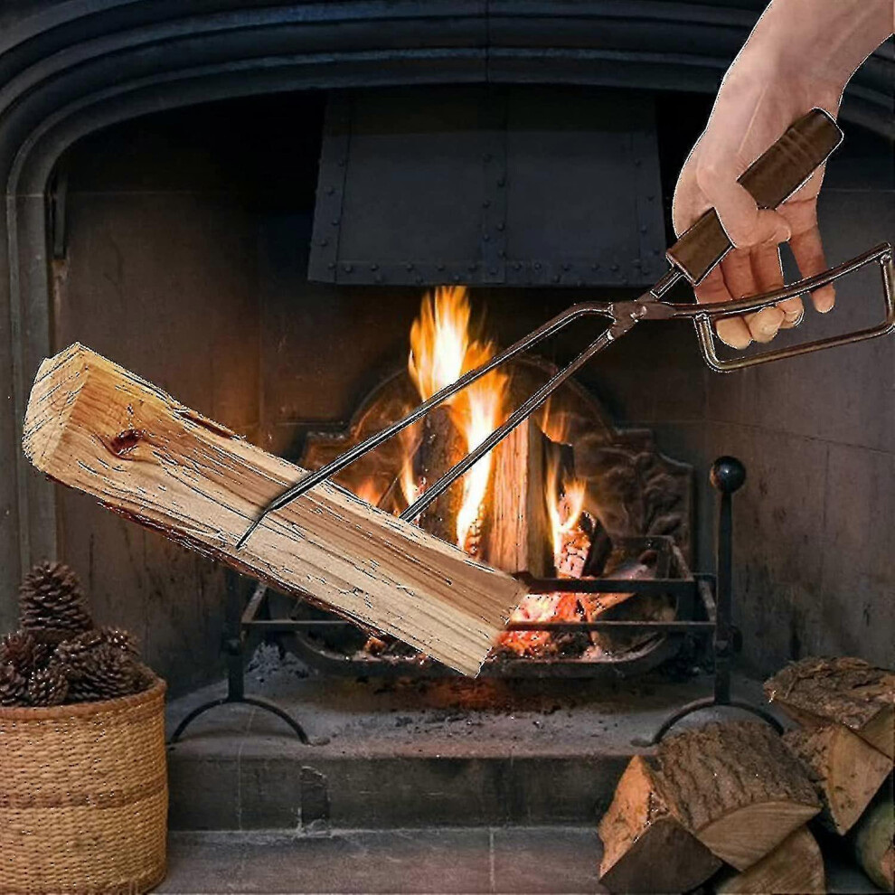 (As Show, One Size) Firewood Tongs, 40Cm Heavy Duty Firewood Tongs Fireplace Accessories Cutlery Fireplace Anti-Scald Fi 5063595995187