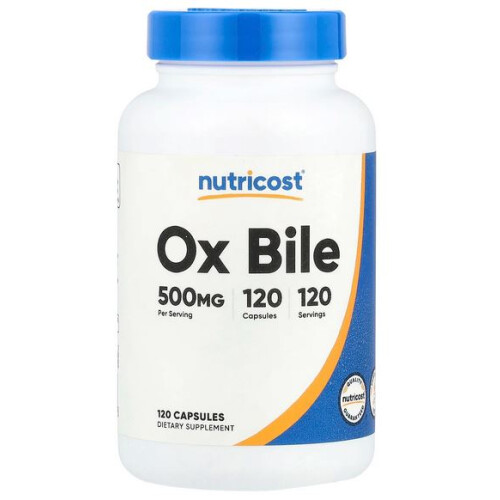 Nutricost, Ox Bile, 500 mg, 120 Capsules
