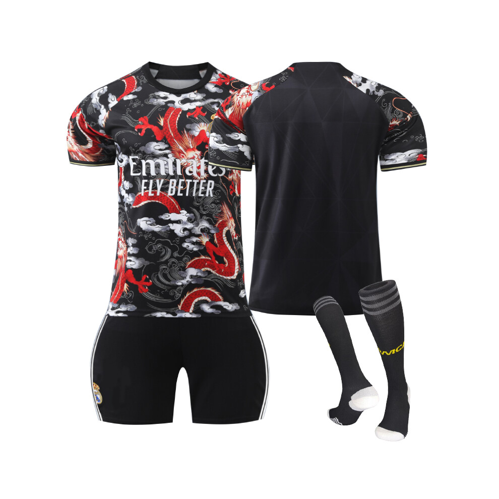 Qinyuchen (M(170-175Cm)) Comfortable 2425 Real Madrid Dragon Special Edition Unnumbered Training Suit With Socks