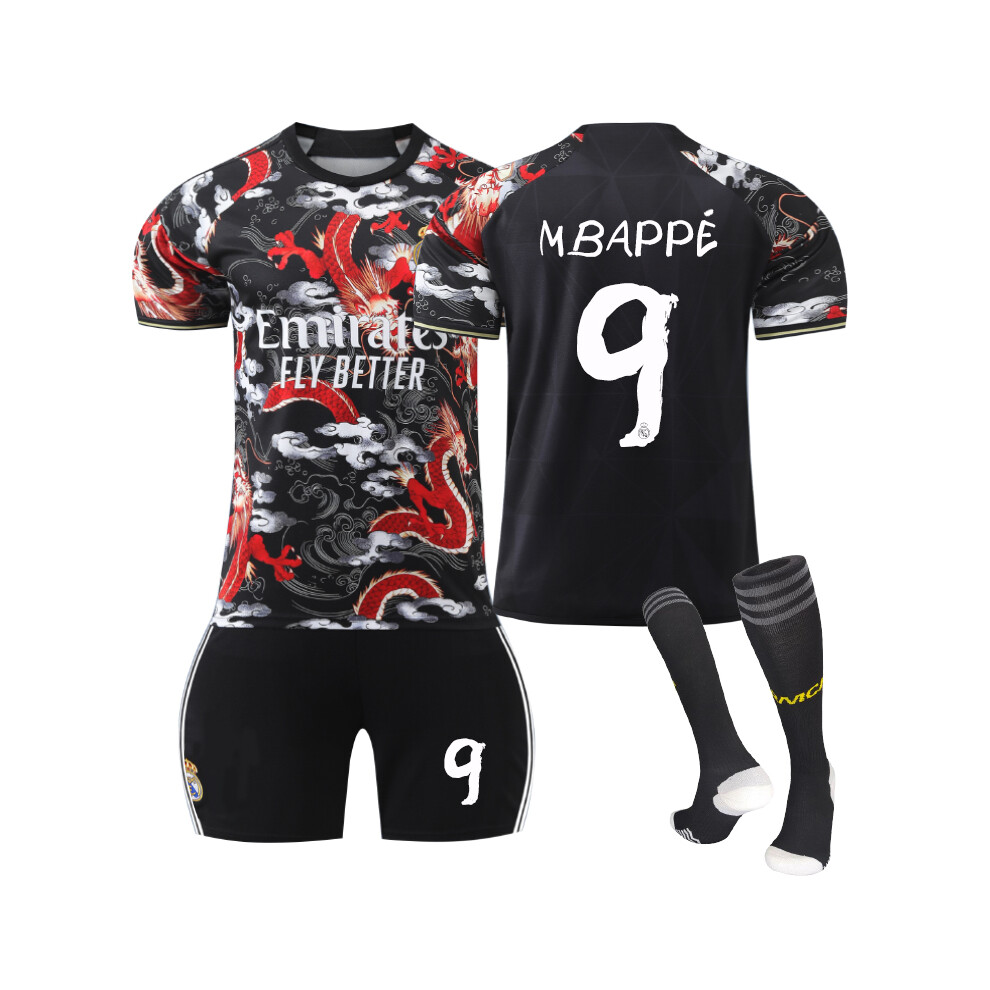 Qinyuchen (28(150-160Cm)) Comfortable 2425 Real Madrid Dragon Special Edition Mbappé #9 Training Suit With Socks