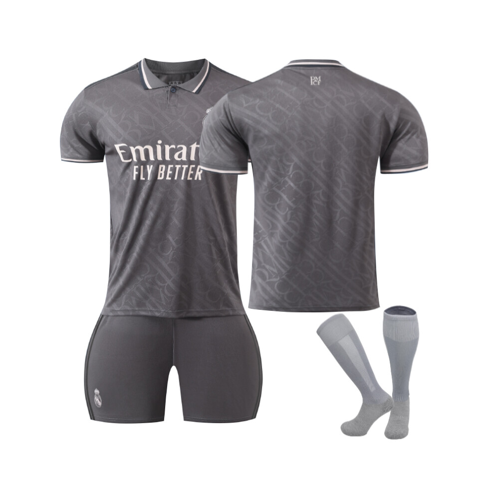 Qinyuchen (22(120-130Cm)) Comfortable 2425 Real Madrid Third Unnumbered Training Suit With Socks