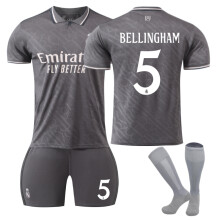 (28(150-160CM)) Comfortable 2425 Real Madrid Third BELLINGHAM #5 Training Suit With Socks