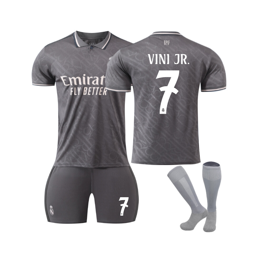 Qinyuchen (L(175-180Cm)) Comfortable 2425 Real Madrid Third Vini Jr. #7 Training Suit With Socks