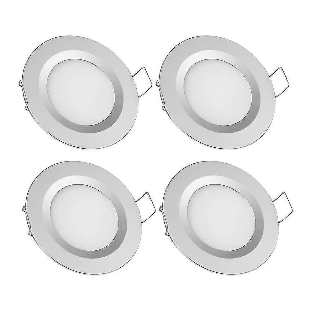 (As Show, One Size) Motorhome Boat 12V 4 X Led Recessed Ceiling Lights, 3W 3200K Dimmable Full Aluminum Downlights 5063595944284