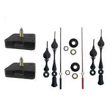 (As show, One size) 2 Pieces High Torque Long Shaft Clock Movement Mechanism with 2 Pairs Of Clock Repair Parts Replacement