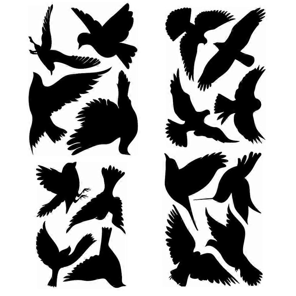 (As show, One size) 16pcs Large Size Anti-collision Window Clings Hummingbird Window Stickers Glass-image-OPC-PG8WXN6-NEW