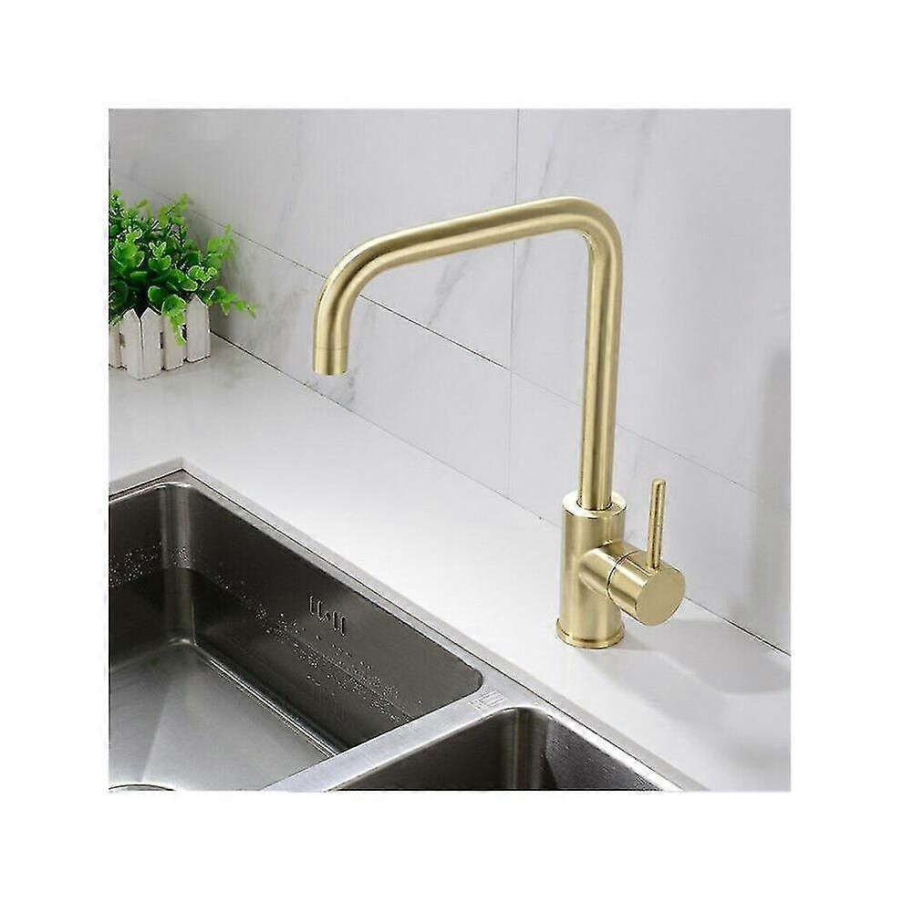 (As Show, One Size) Kitchen Faucet, Antique Brass, Kitchen Mixer With 360 Swivel Spout 5063595991592