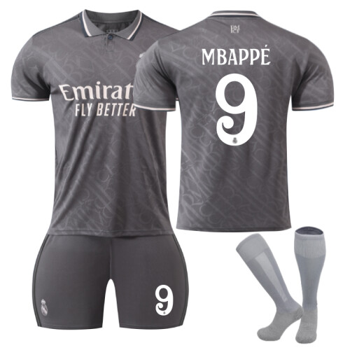 (24(130-140CM)) Comfortable 2425 Real Madrid Third MBAPPÉ #9 Training Suit With Socks