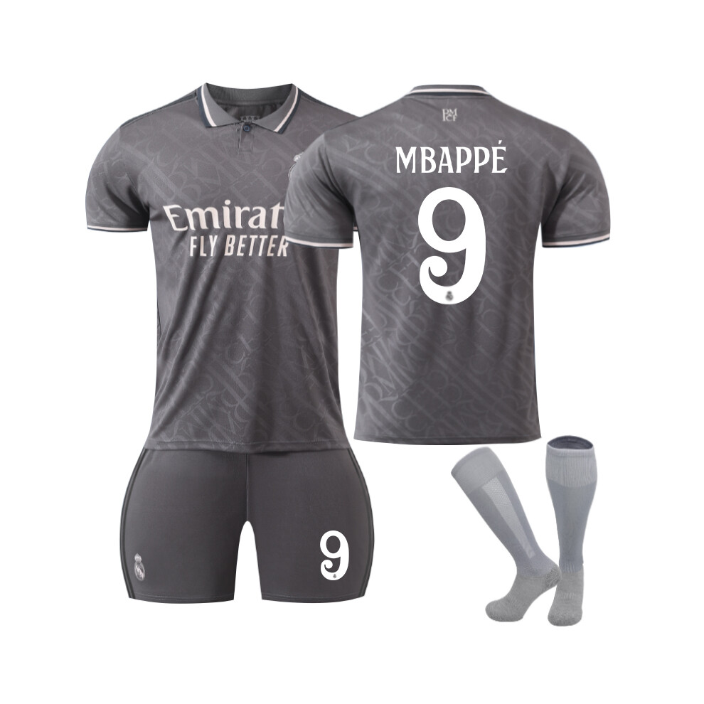 Qinyuchen (24(130-140Cm)) Comfortable 2425 Real Madrid Third Mbappé #9 Training Suit With Socks