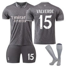 (28(150-160CM)) Comfortable 2425 Real Madrid Third VALVERDE #15 Training Suit With Socks