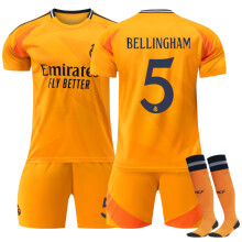 (S(165-170CM)) Comfortable 2425 Real Madrid Away BELLINGHAM #5 Training Suit With Socks