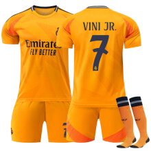 (24(130-140CM)) Comfortable 2425 Real Madrid Away VINI JR. #7 Training Suit With Socks