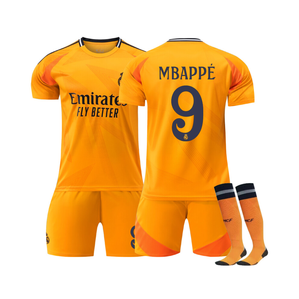 Qinyuchen (24(130-140Cm)) Comfortable 2425 Real Madrid Away Mbappé #9 Training Suit With Socks