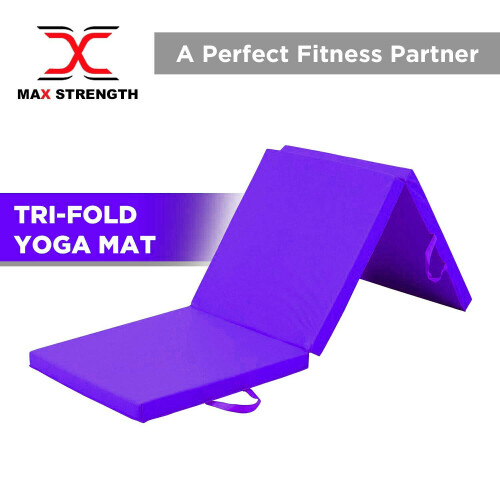 (Purple) 6ft Tri Folding Gymnastics Exercise Mat 5cm Thick 2
