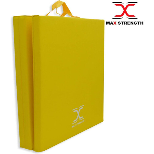 (Yellow) 6ft Tri Folding Gymnastics Exercise Mat 5cm Thick 2