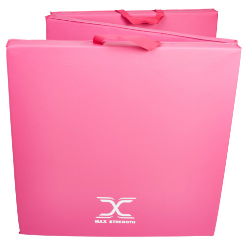 (Pink) 6ft Tri Folding Gymnastics Exercise Mat 5cm Thick