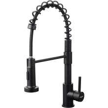 (Black) Spring Tap, Kitchen Sink Mixer Tap with Pull Down Sprayer, 360 Swivel, 1 Hole 2 Spray Modes High Arc, Black M22143B