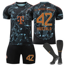 (26(140-150CM)) Comfortable 2425 Bayern Away MUSIALA #42 Training Suit With Socks