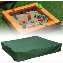 (As show, One size) Sandpit Cover 120x120 Cm Waterproof Cover Uv Protection 70% Protection For Oxford Sandpit With Drawstring, Green
