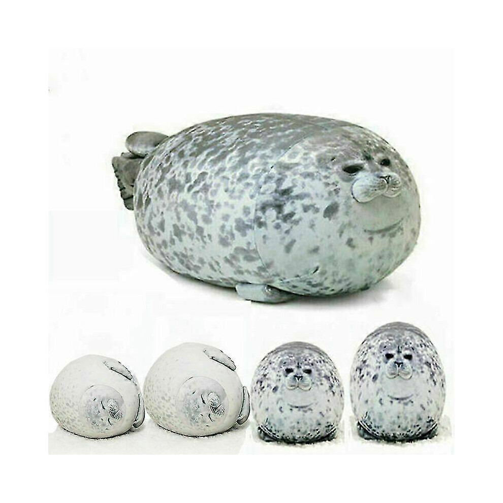 (80Cm 31.5In, Gray) Large Chubby Blob Fluffy Seal Plush Ocean Pillow Stuffed Doll Toy 5062994719288