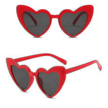 (As show, One size) 2pcs Heart Shaped Sunglasses For Women Vintage Cat Eye Sunglasses Mod Wedding Sunglasses