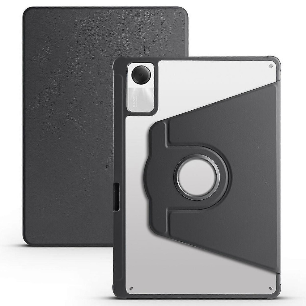 (As Show, One Size) For Xiaomi Redmi Pad Se Case Leather Rotating Stand Tablet Cover Auto Sleep/Wake - Black 5062994751943