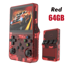 R36S Retro Handheld Video Game Console Linux System Red 64GB