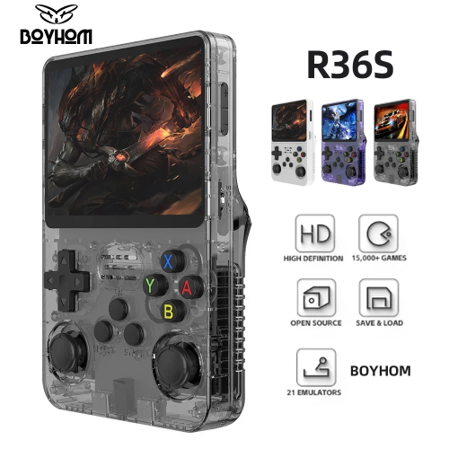 R36S Retro Handheld Video Game Console Linux System Red 64GB 1