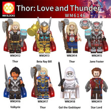8PCS Thunder Action Mini Figures Thor Jane Star-Lord Gorr Minifigures Toy