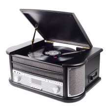 Retro hi-fi systeem met DAB in zwart