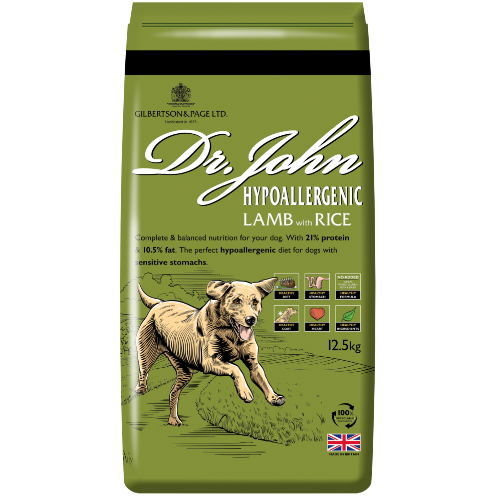 Dr John Hypoallergenic Wheat-Free Dry Dog Food 12.5Kg Lamb With Rice