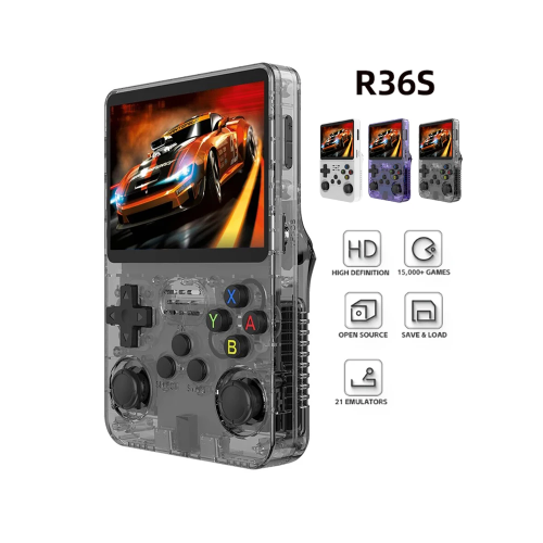 R36S Retro Handheld Video Game Console Linux System Purple 64GB 2