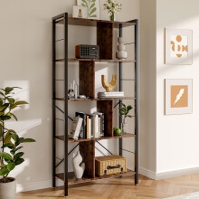 Industrial Style 5 Tier Bookcase Metal Frame