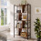 Living And Home Industrial Style 5 Tier Bookcase Metal Frame 2