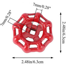 (As show, One size) Cast Iron Outside Faucet Round Wheel Handle Hose Bib Handle Water Spigot Handle 6x6mm, Red