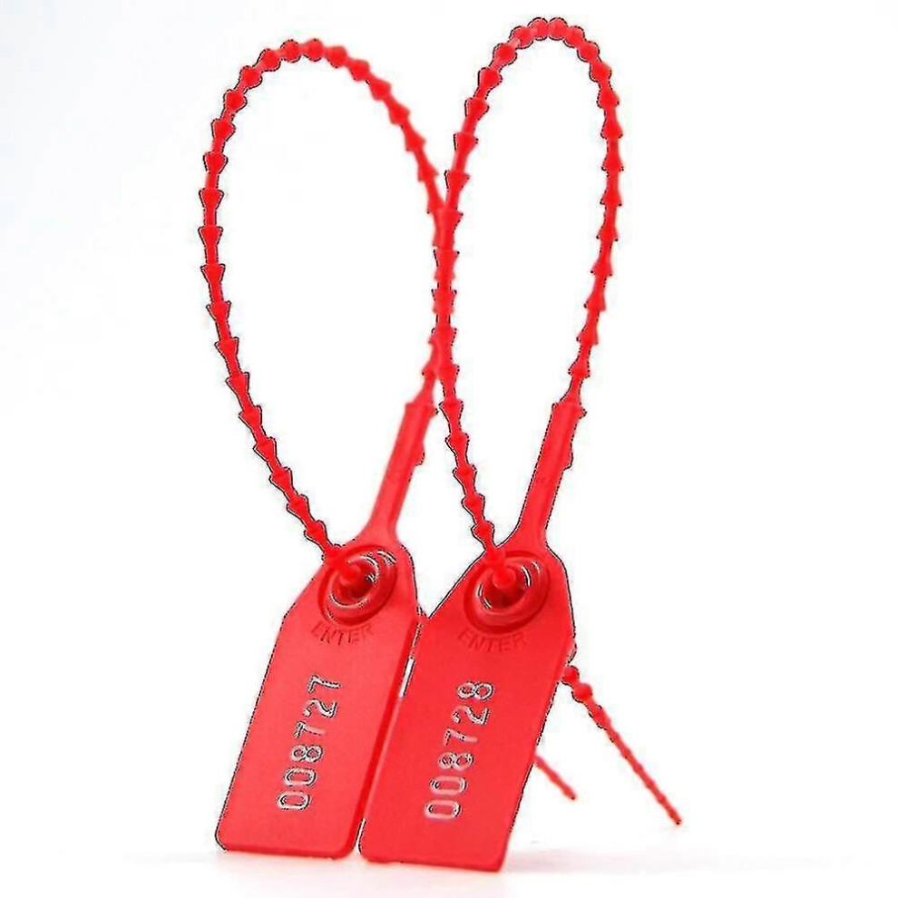 (As Show, One Size) 100 Plastic Tamper Seals, Zip Ties For Fire Extinguishers Pull Tite Security Tags Numbered Disposabl 5063595977572