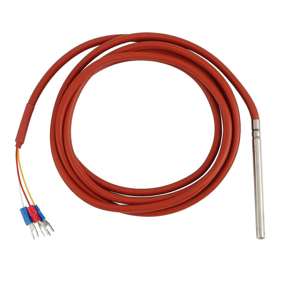 Furtalk (As Show, One Size) Pt100 Rtd Temperature Sensor 6Mmx80mm Class B 2M Silicone Gel Coated Wire Resistance Pt 100 Stainle